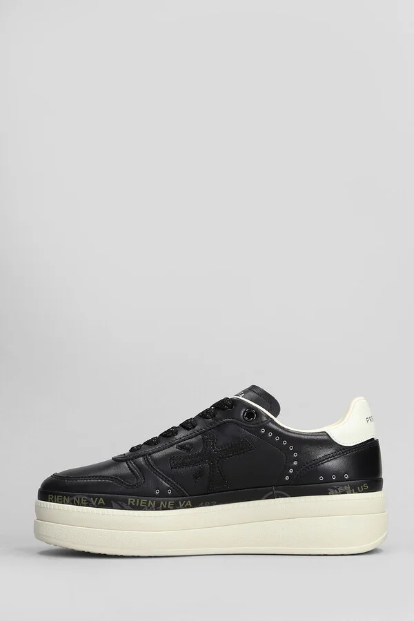 Micol Sneakers In Black Leather - Image 3