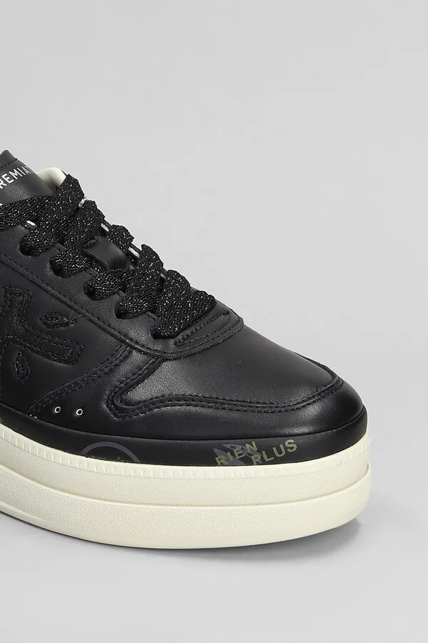 Micol Sneakers In Black Leather - Image 5
