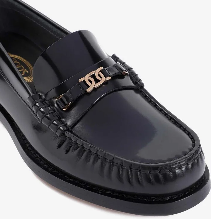 Micro Catena Brushed Leather Loafers - Image 3