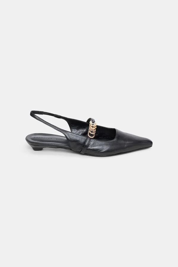 Micro heel slingbacks with D-rings