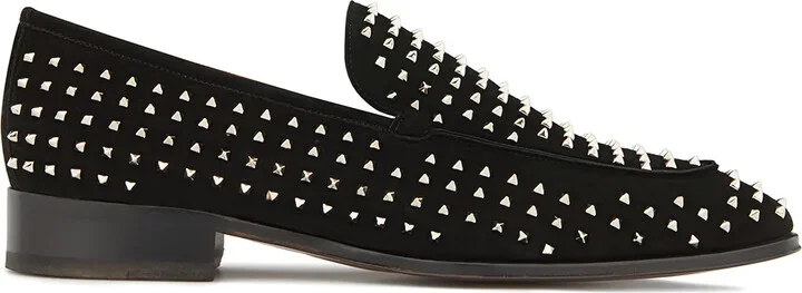 Micro-Stud Embellished Loafers