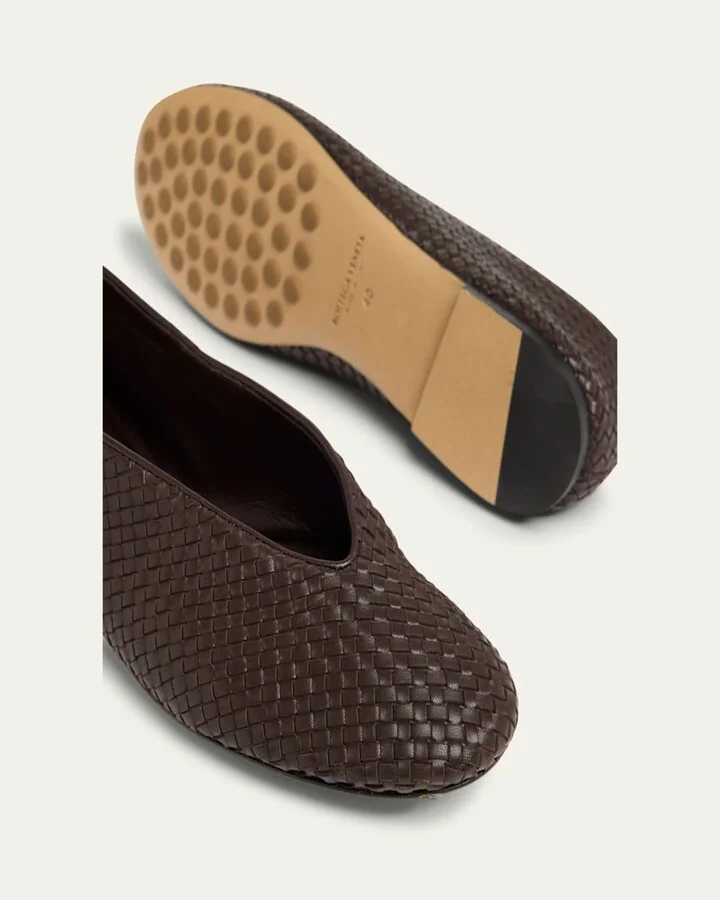 Micro Woven Nappa Leather Ballerina Flats - Image 2
