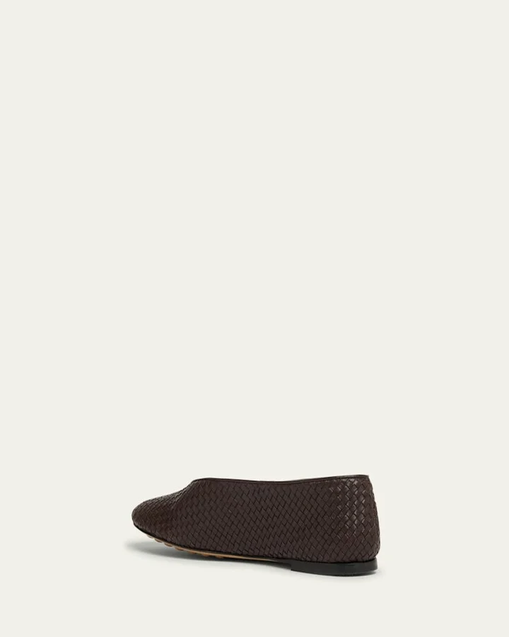 Micro Woven Nappa Leather Ballerina Flats - Image 3