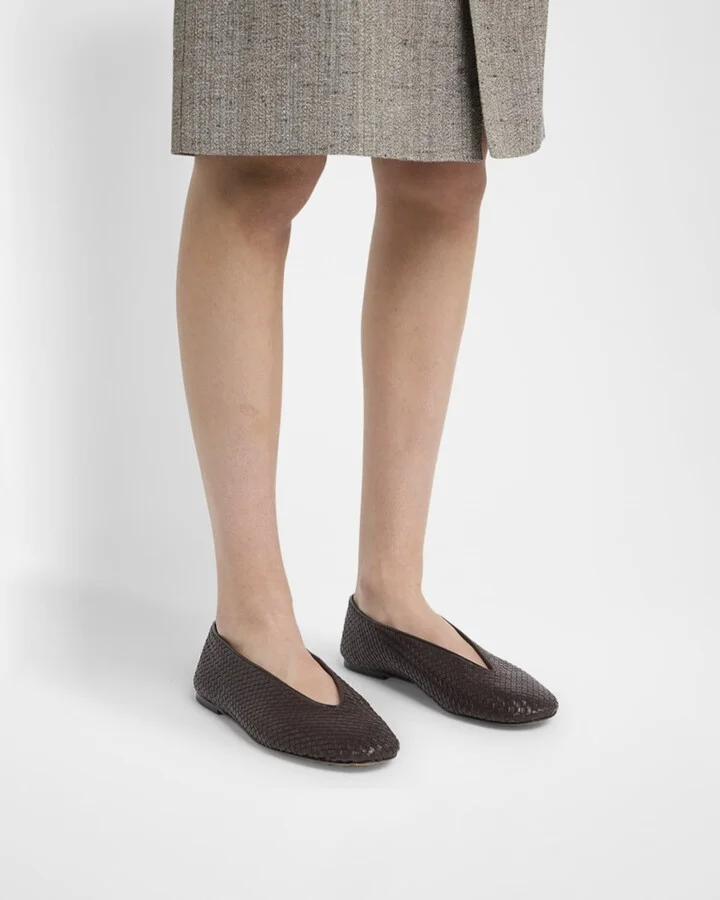 Micro Woven Nappa Leather Ballerina Flats - Image 2