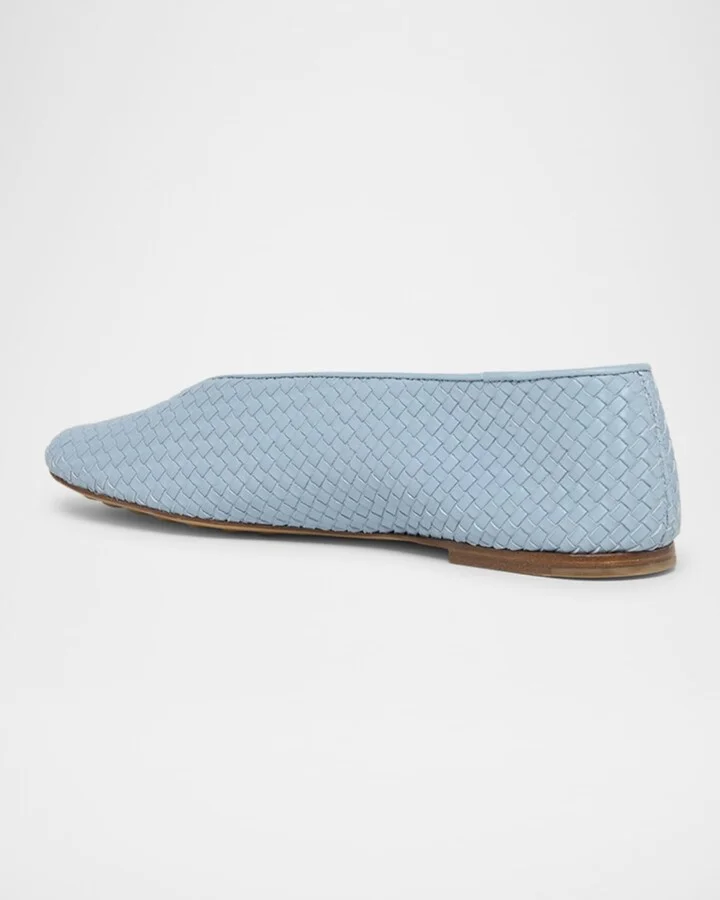 Micro Woven Nappa Leather Ballerina Flats - Image 11
