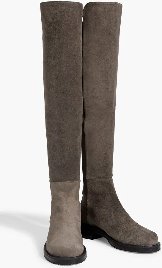 Microstretch and suede over-the-knee boots - Image 2