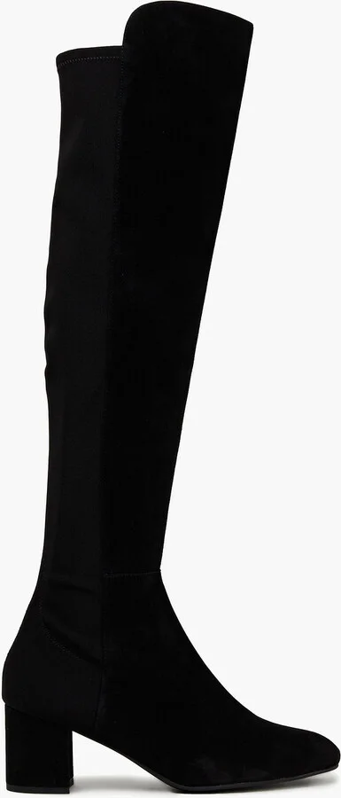 Microstretch and suede over-the-knee boots