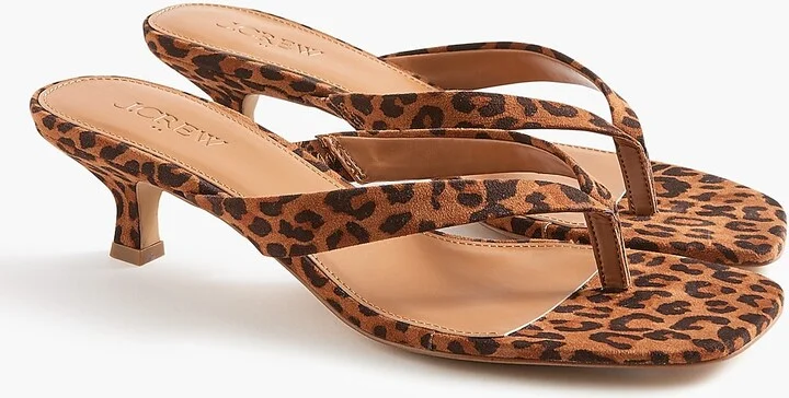 Microsuede kitten-heel sandals