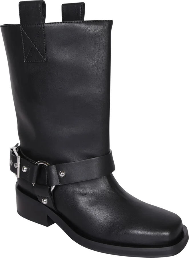 Mid Biker Boots In Black - Image 2
