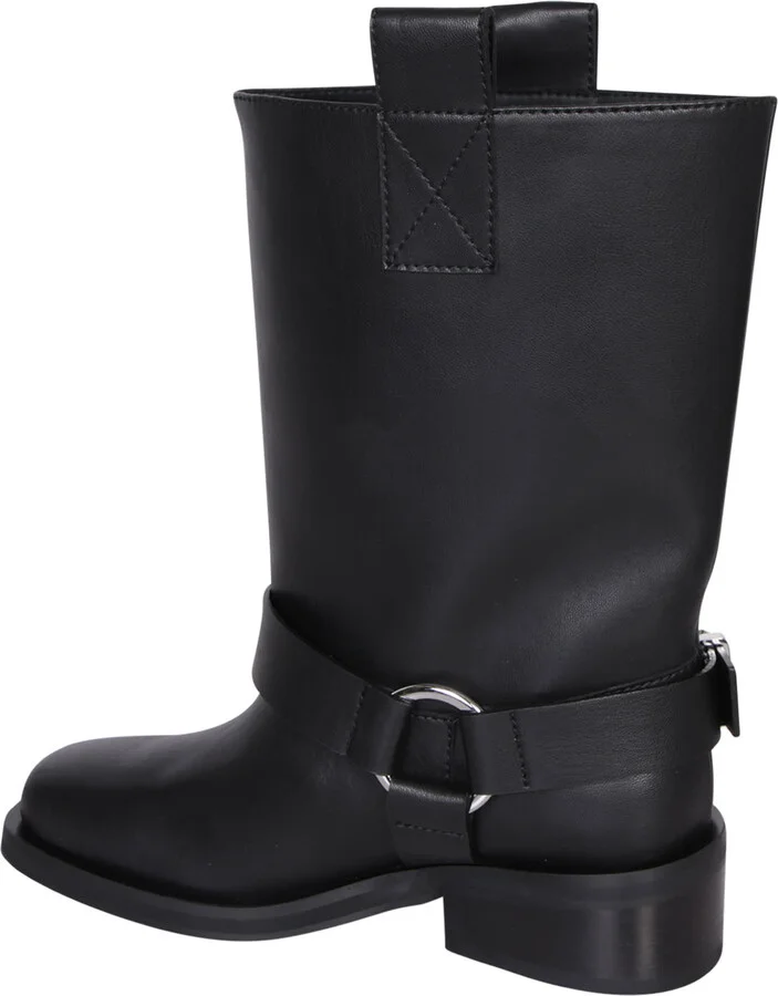 Mid Biker Boots In Black - Image 3