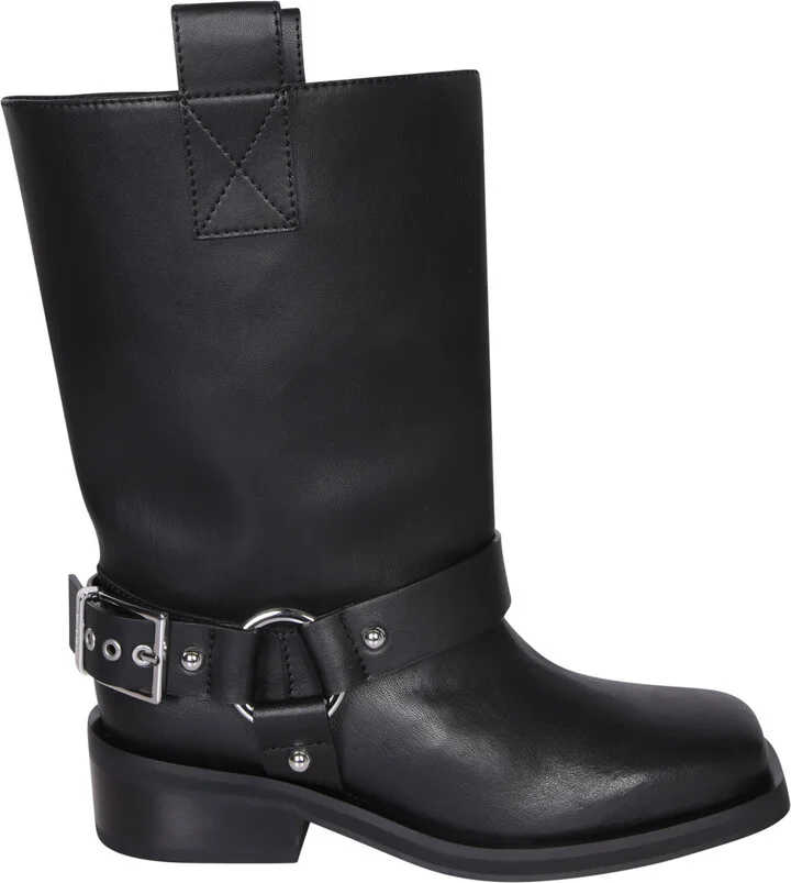 Mid Biker Boots In Black