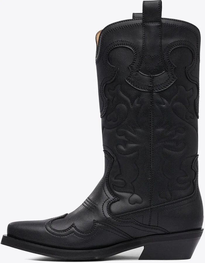 Mid-Calf Embroidered Boots - Image 2