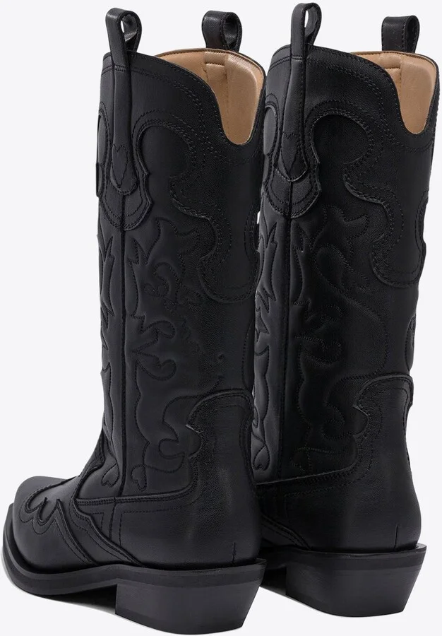 Mid-Calf Embroidered Boots - Image 3
