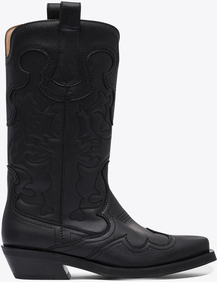 Mid-Calf Embroidered Boots