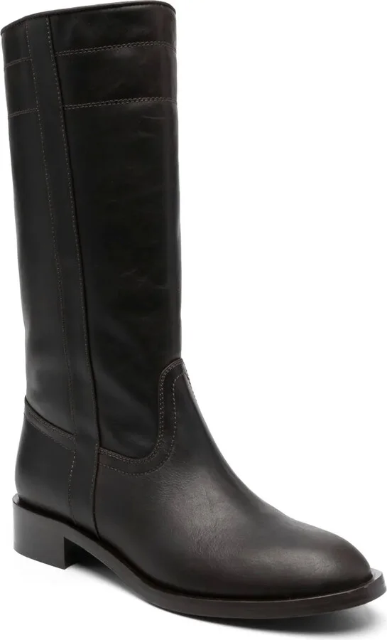 Mid-Calf Leather Boots - Image 2