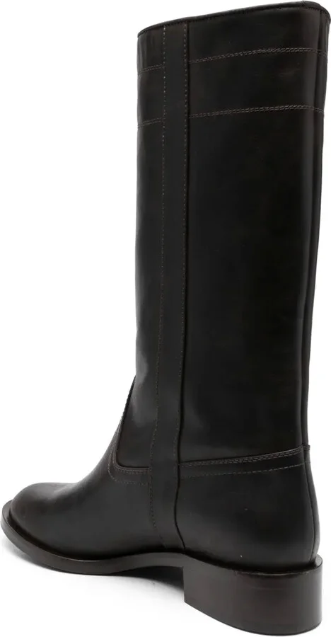 Mid-Calf Leather Boots - Image 3
