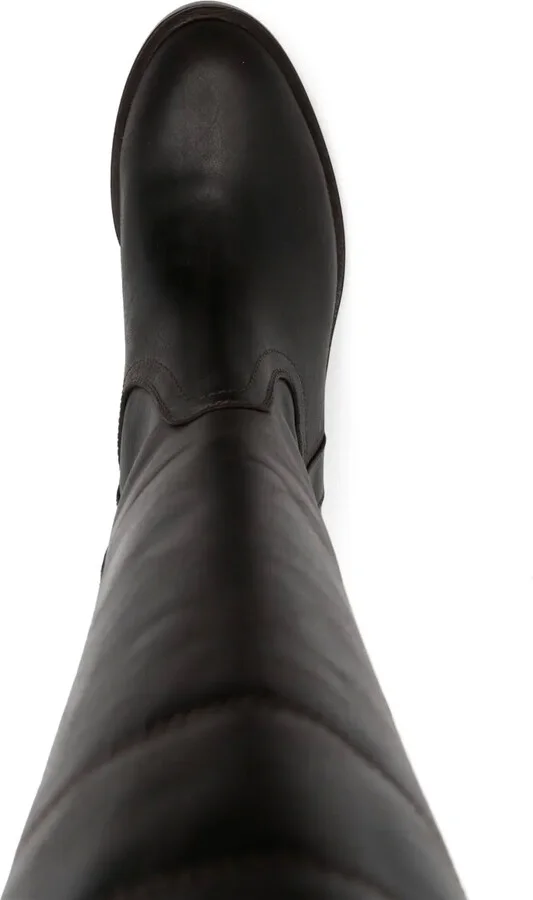 Mid-Calf Leather Boots - Image 4