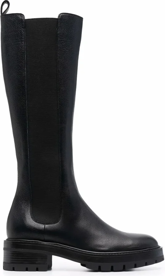 Mid-Calf Leather Boots