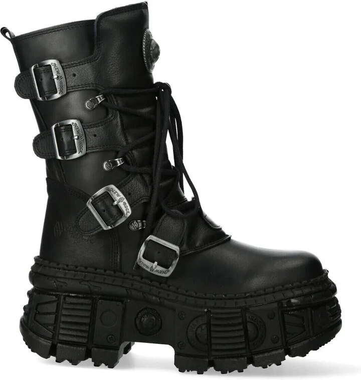 Mid-Calf Leather Goth Boots-WALL373-S5