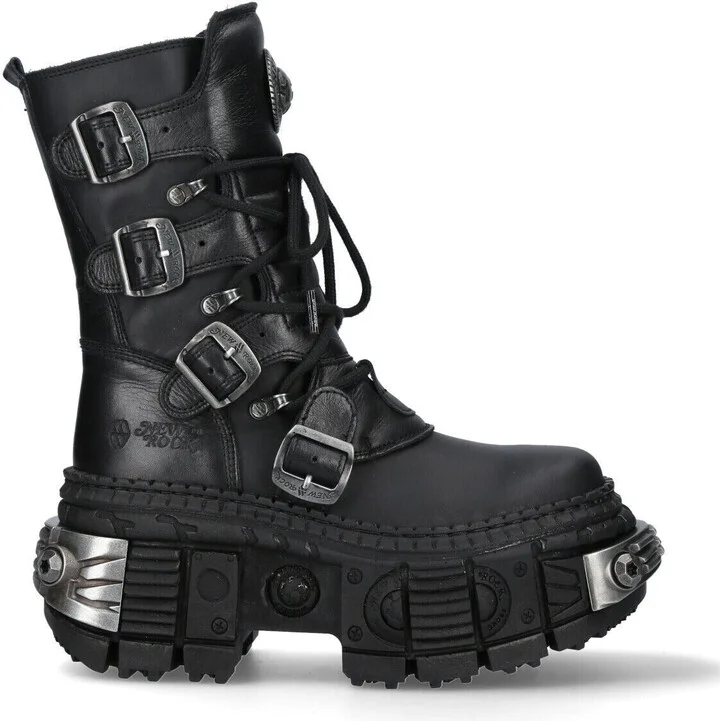 Mid-Calf Leather Platform Boots-WALL373-S3