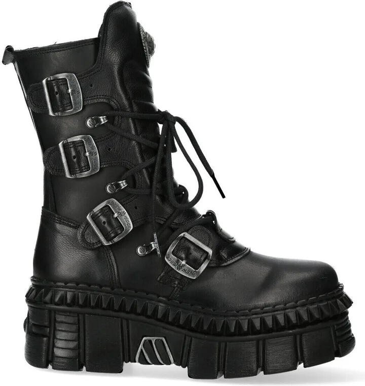 Mid-Calf Leather Platform Boots-WALL373-S6