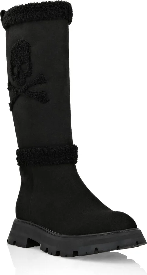 Mid-Flat Boots Skull & Bones