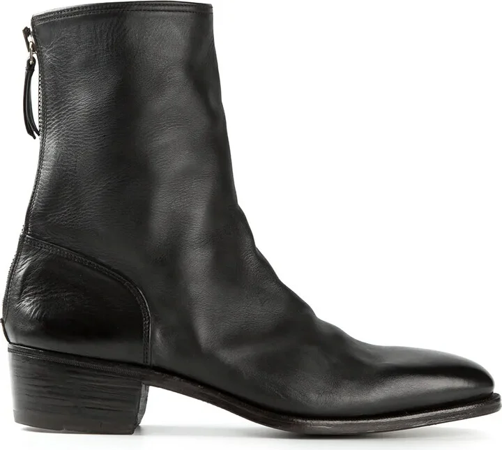 Mid-Heel Zipped Ankle Boots
