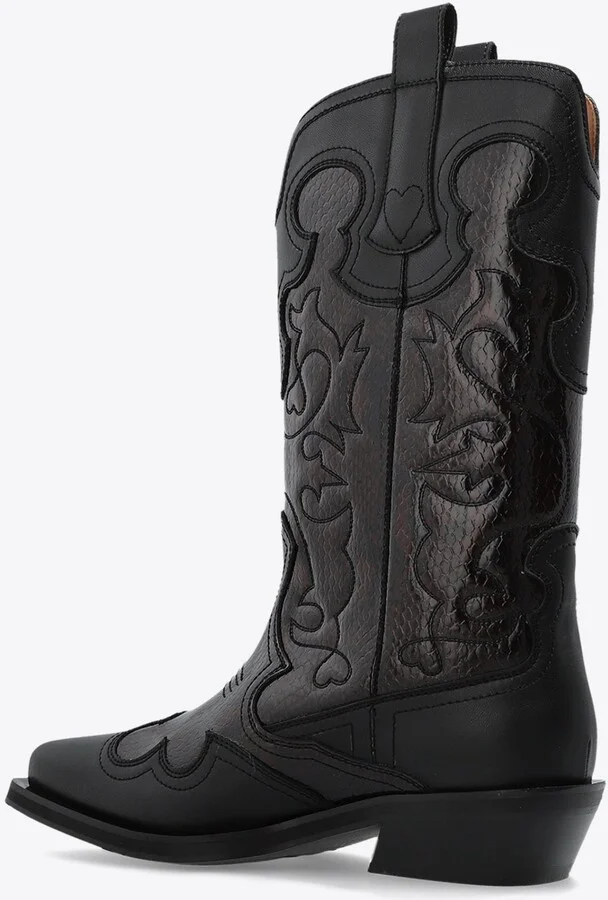 Mid Shaft Embroidered Western Boots - Image 2