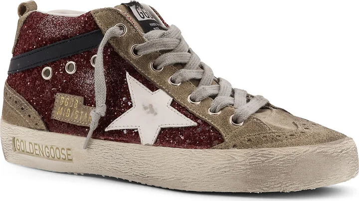 Mid Star Classic High-top Suede Sneakers With Glitter Inserts - Image 2