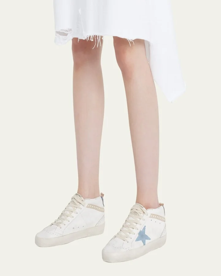 Mid Star Denim Wing-Tip Sneakers - Image 4