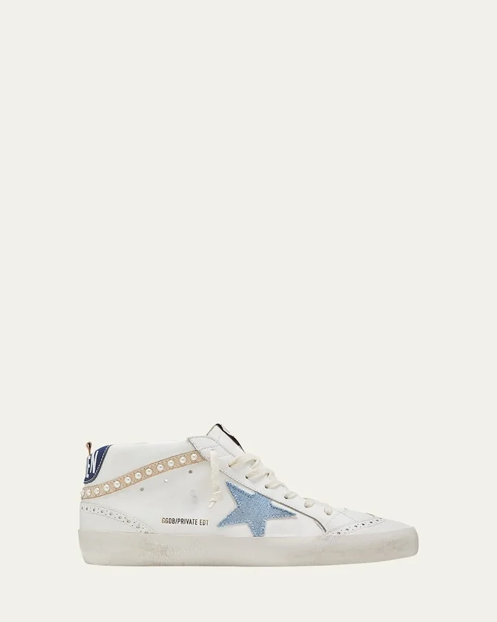 Mid Star Denim Wing-Tip Sneakers