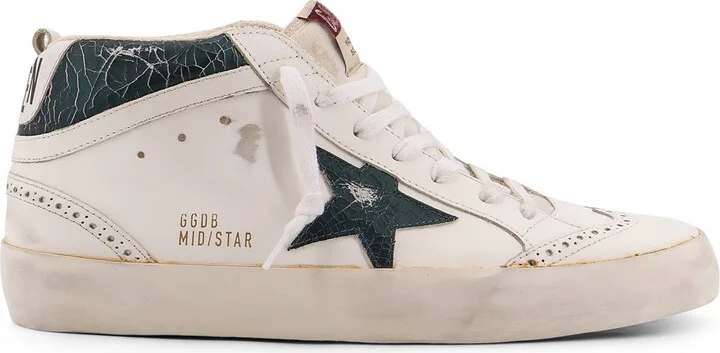 Mid Star Double Quarter High-top Leather Sneakers