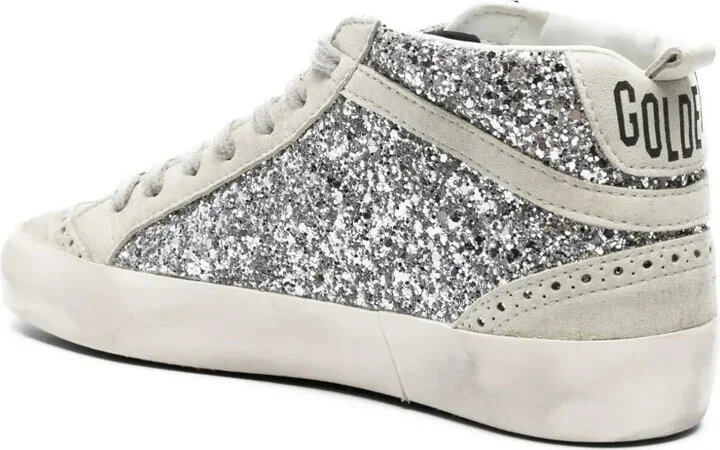 Mid-Star glitter-detail leather sneakers - Image 3