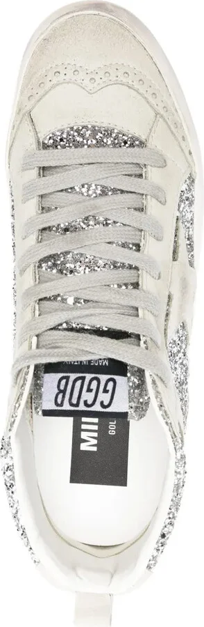 Mid-Star glitter-detail leather sneakers - Image 4