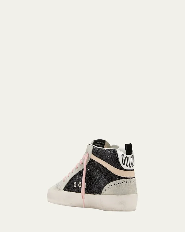 Mid Star Glitter Leopard Wing-Tip Sneakers - Image 5