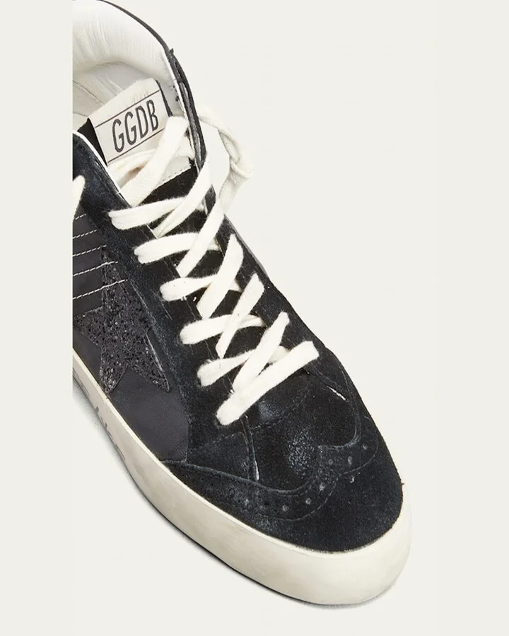 Mid Star Glitter Wing-Tip Sneakers - Image 4