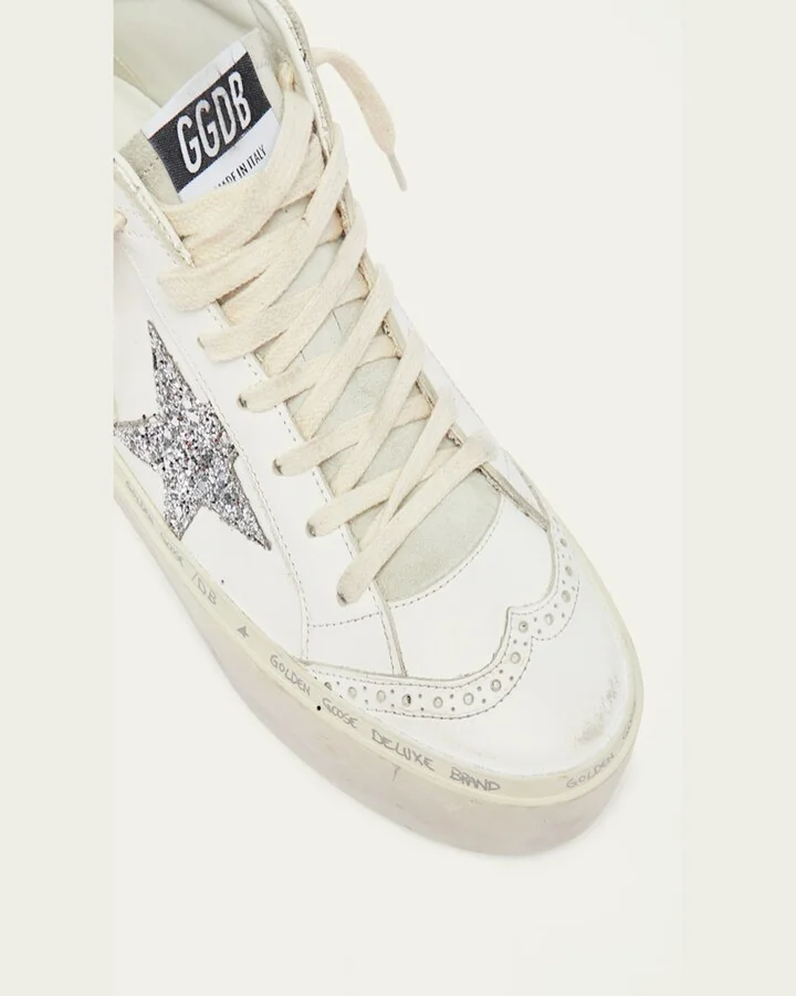 Mid Star Glitter Wing-Tip Sneakers - Image 2