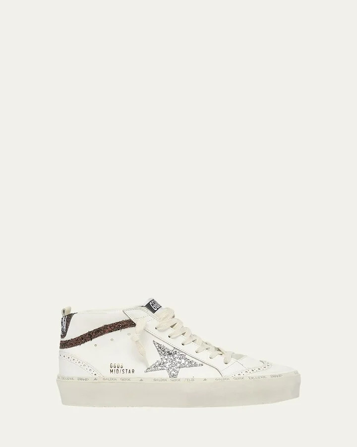 Mid Star Glitter Wing-Tip Sneakers