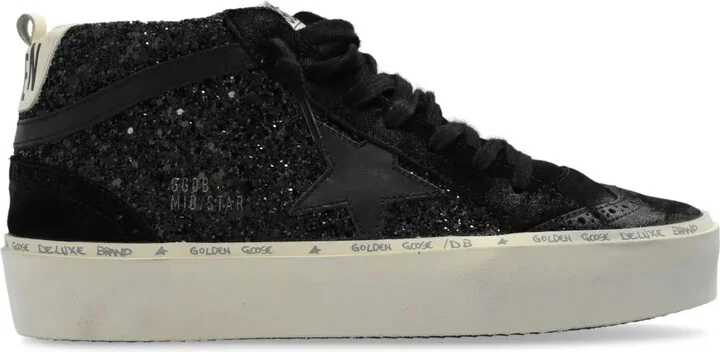 Mid Star high-top glitter sneakers