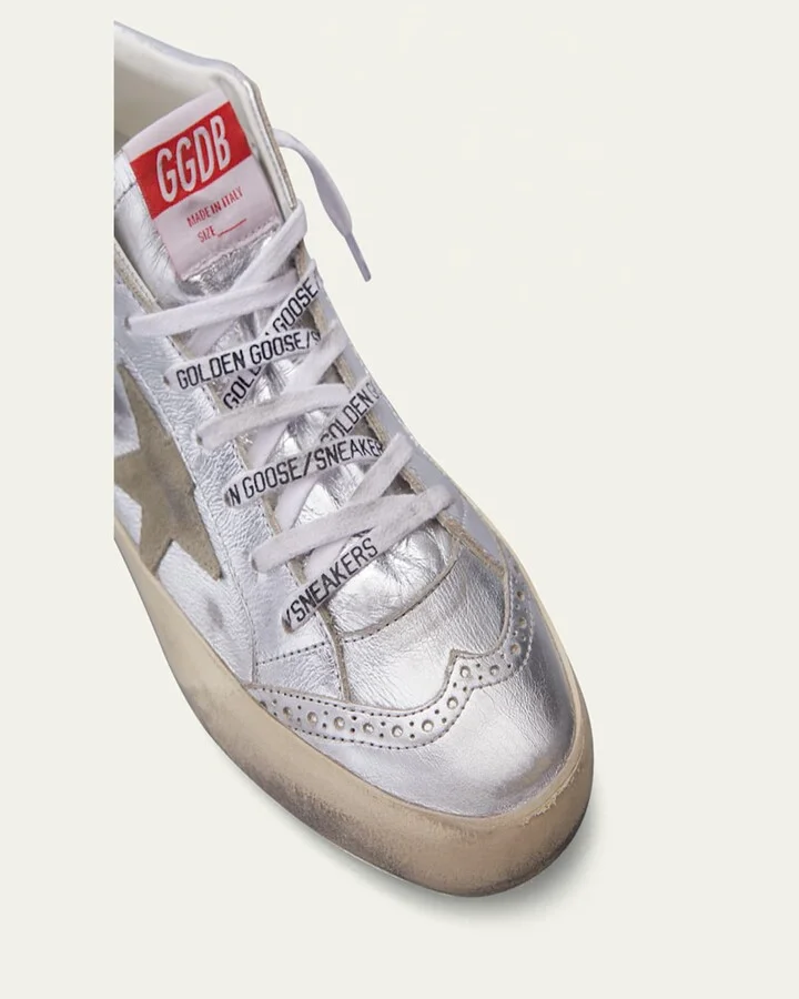 Mid Star Laminated Upper And Spur Suede Star And Wave Sneakers - Image 3