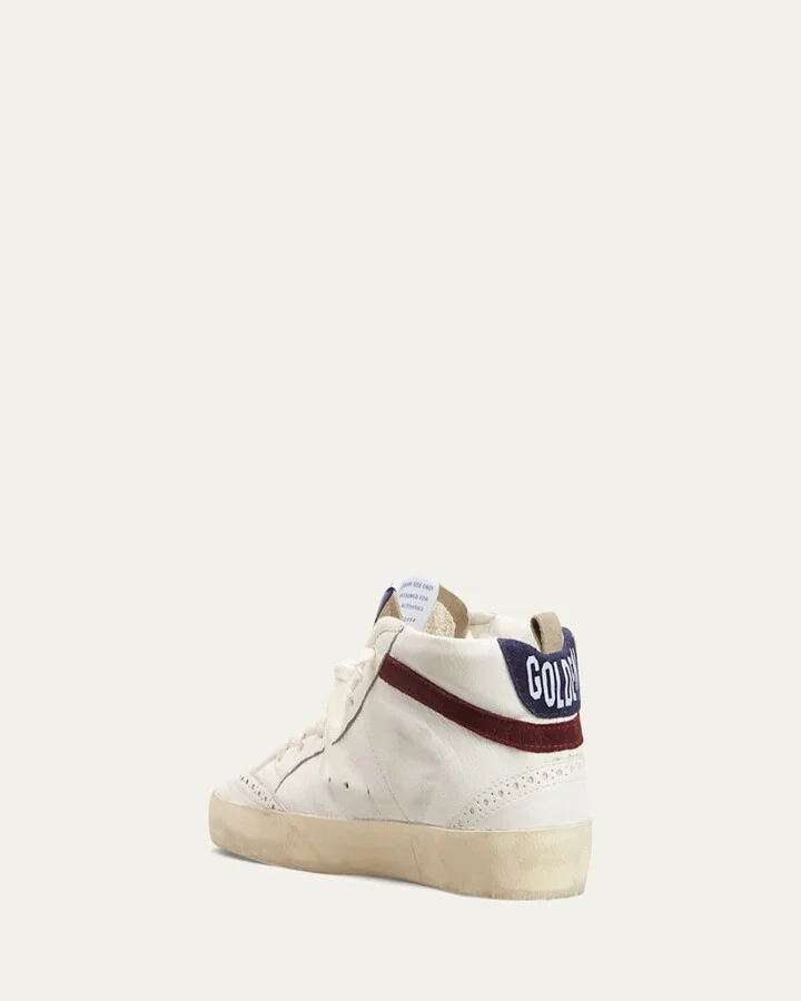 Mid Star Leather Glitter Wing-Tip Sneakers - Image 3