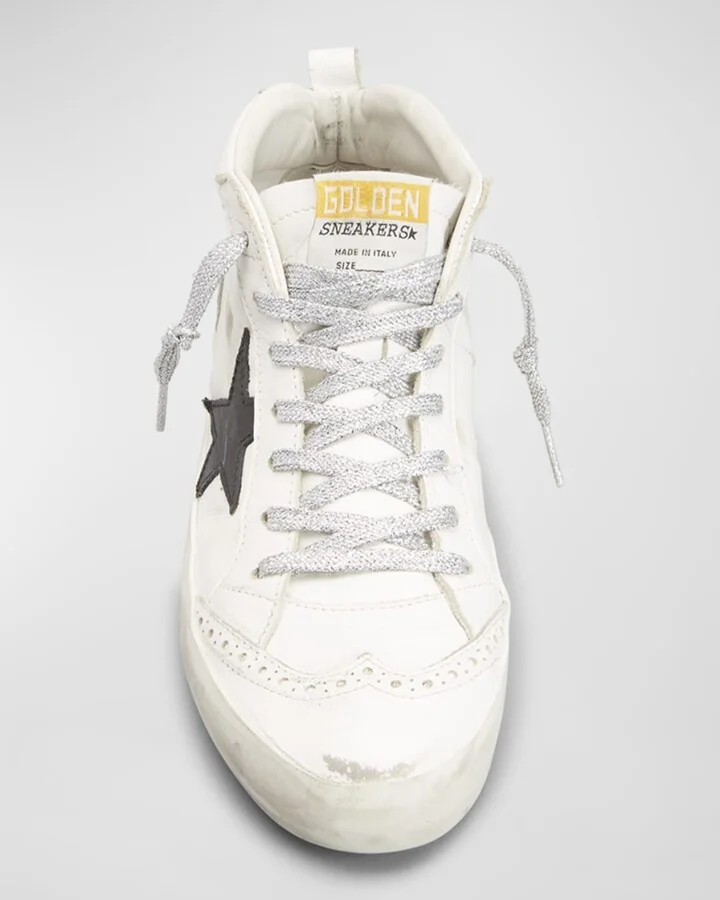 Mid Star Leather Wing-Tip Sneakers - Image 2
