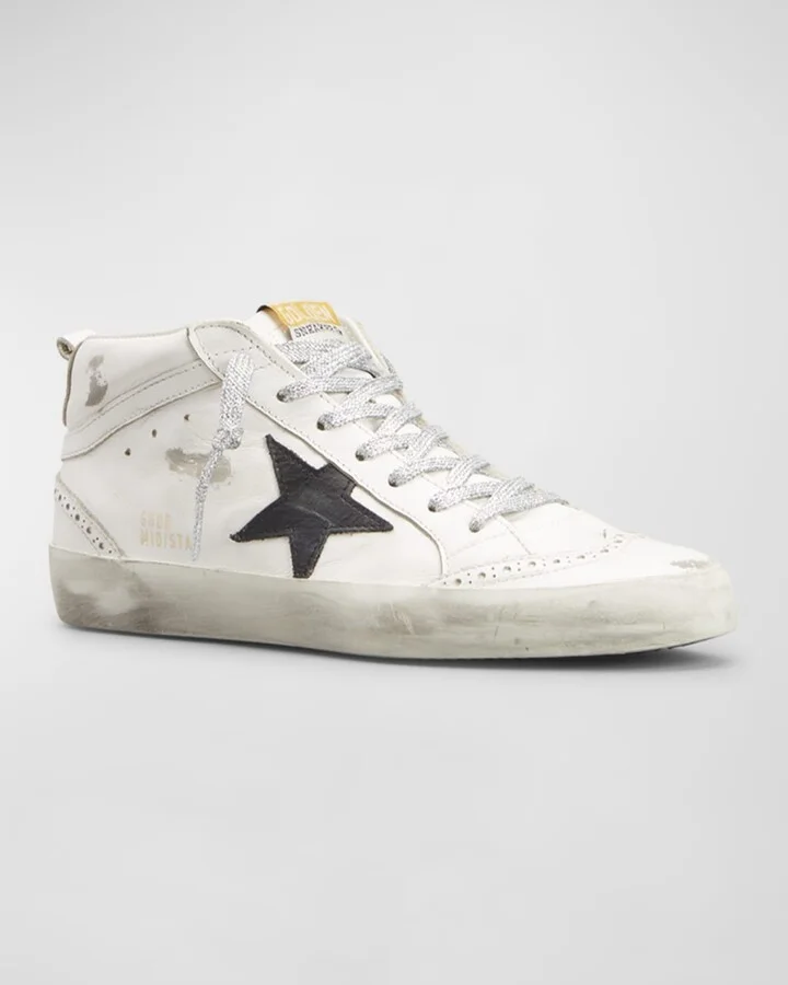 Mid Star Leather Wing-Tip Sneakers - Image 7