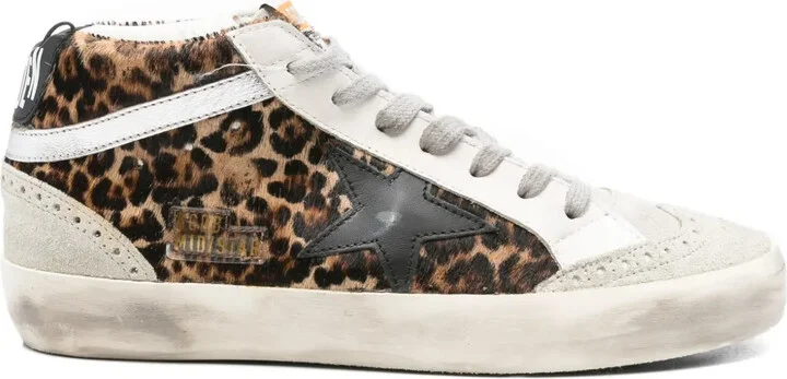 Mid Star leopard-print sneakers