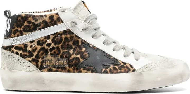 Mid Star leopard print sneakers