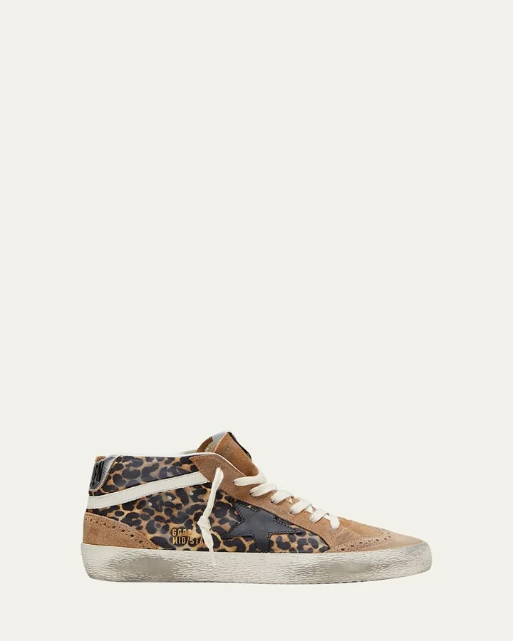 Mid Star Leopard-Print Suede Sneakers