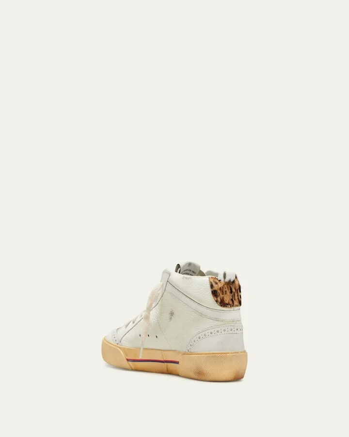 Mid Star Mixed Leather Wing-Tip Sneakers - Image 4
