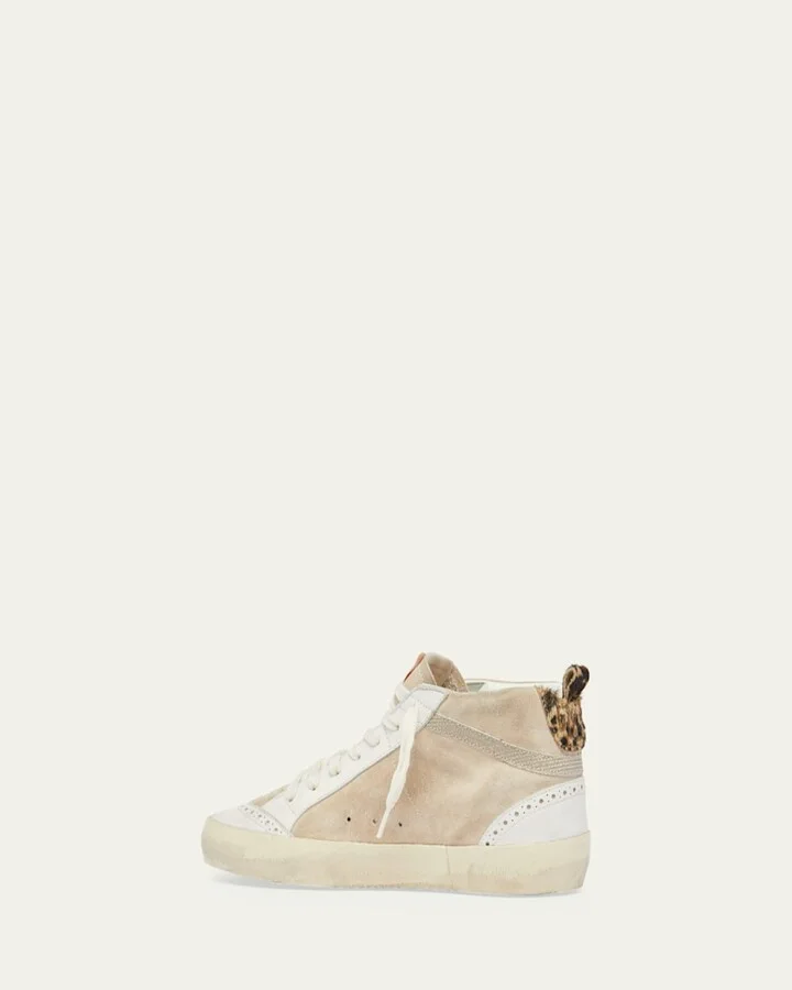 Mid Star Mixed Leather Wing-Tip Sneakers - Image 2