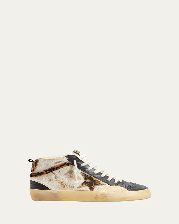 Mid Star Rustic Leather Sneakers