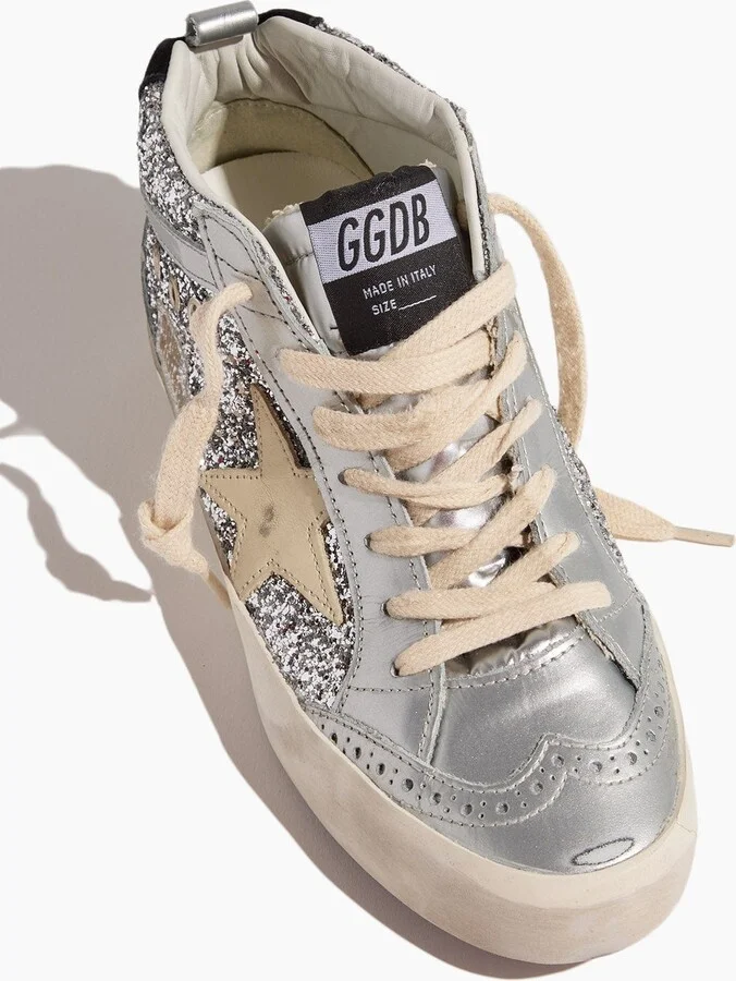 Mid Star Sneaker in Silver/Ivory/Black - Image 4